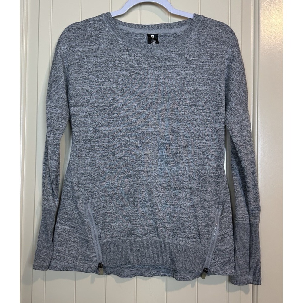 Womens ACTIVE LIFE Gray Active knit pullover sz M long sleeve
